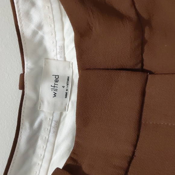 Aritzia Wilfred Cognac brown Effortless trousers pants - Picture 2 of 5